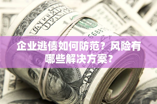 济南企业逃债如何防范？风险有哪些解决方案？
