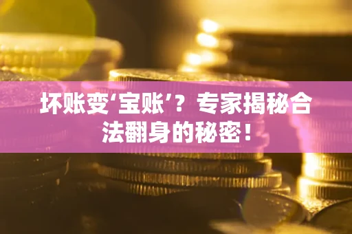 济南坏账变‘宝账’？专家揭秘合法翻身的秘密！